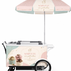Carrinho Médio Gourmet com Freezer e Guarda sol